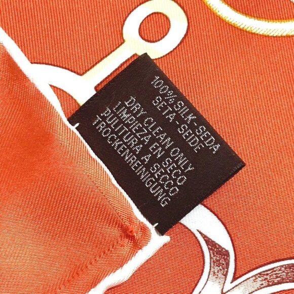 HERMES Carre90 Carre 90 DO RE BOUCLES Scarf silk Orange Unused - Picture 3 of 12